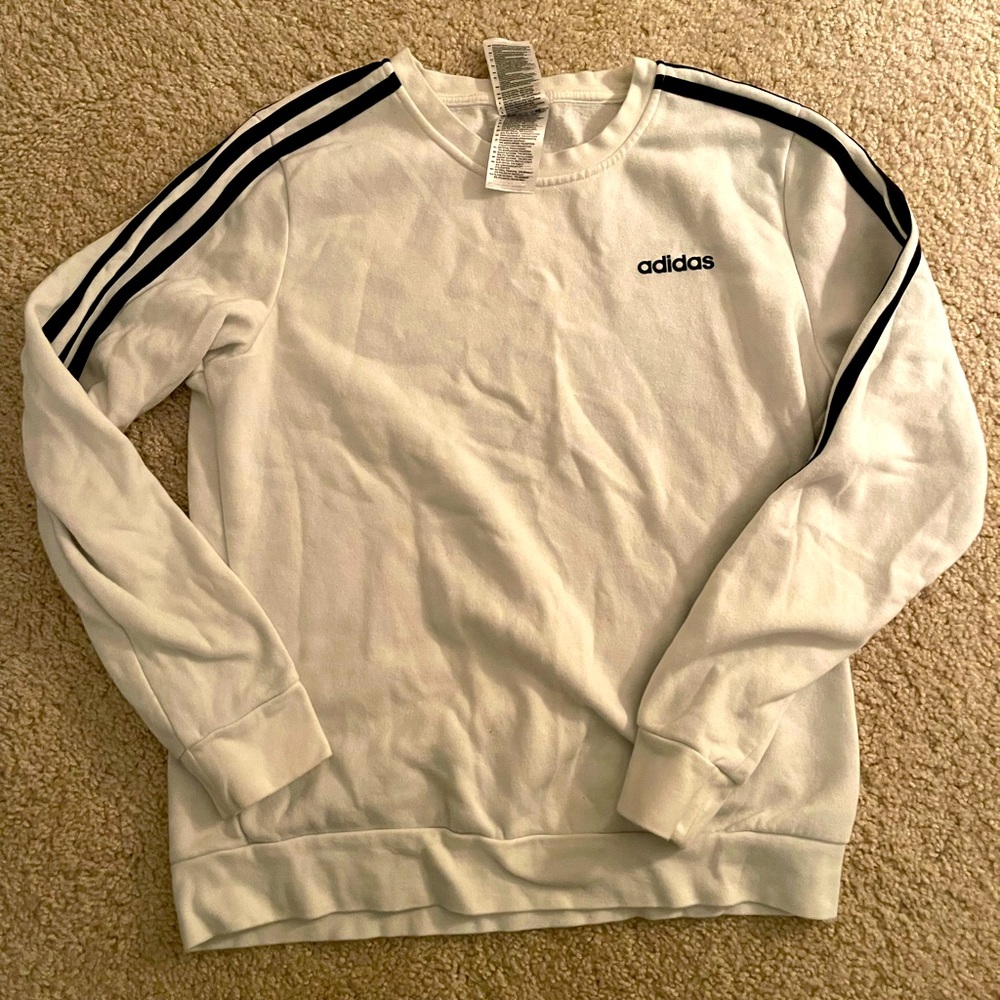 Adidas white crew neck sweatshirt size S